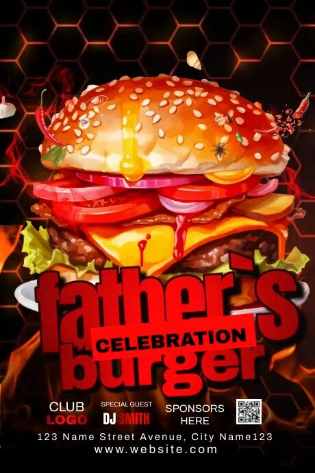 Black Maximalist Father`s Celebration Video P Poster template